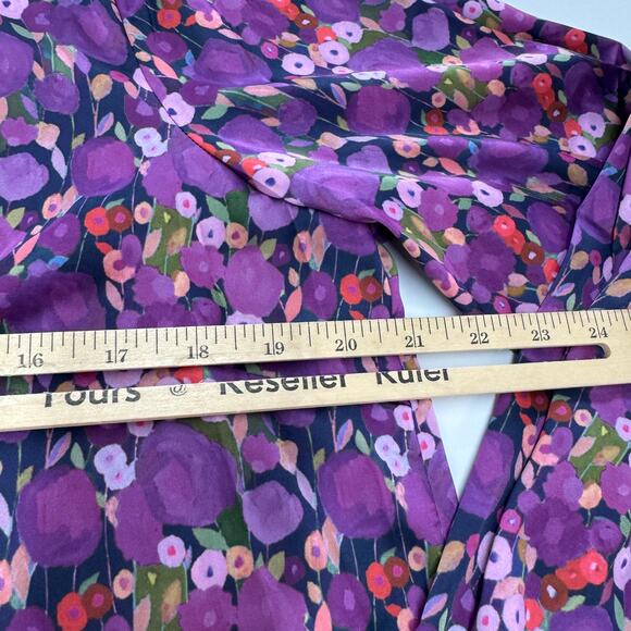 Hutch Top‎ Womens Large Purple Lavender Watercolor Whimsy Floral Davy Blouse - Picture 10 of 10